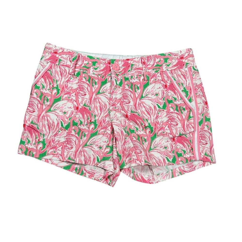 Lilly Pulitzer Callahan Shorts 4 Coastal Flamingos Pink Tropical Preppy Novelty